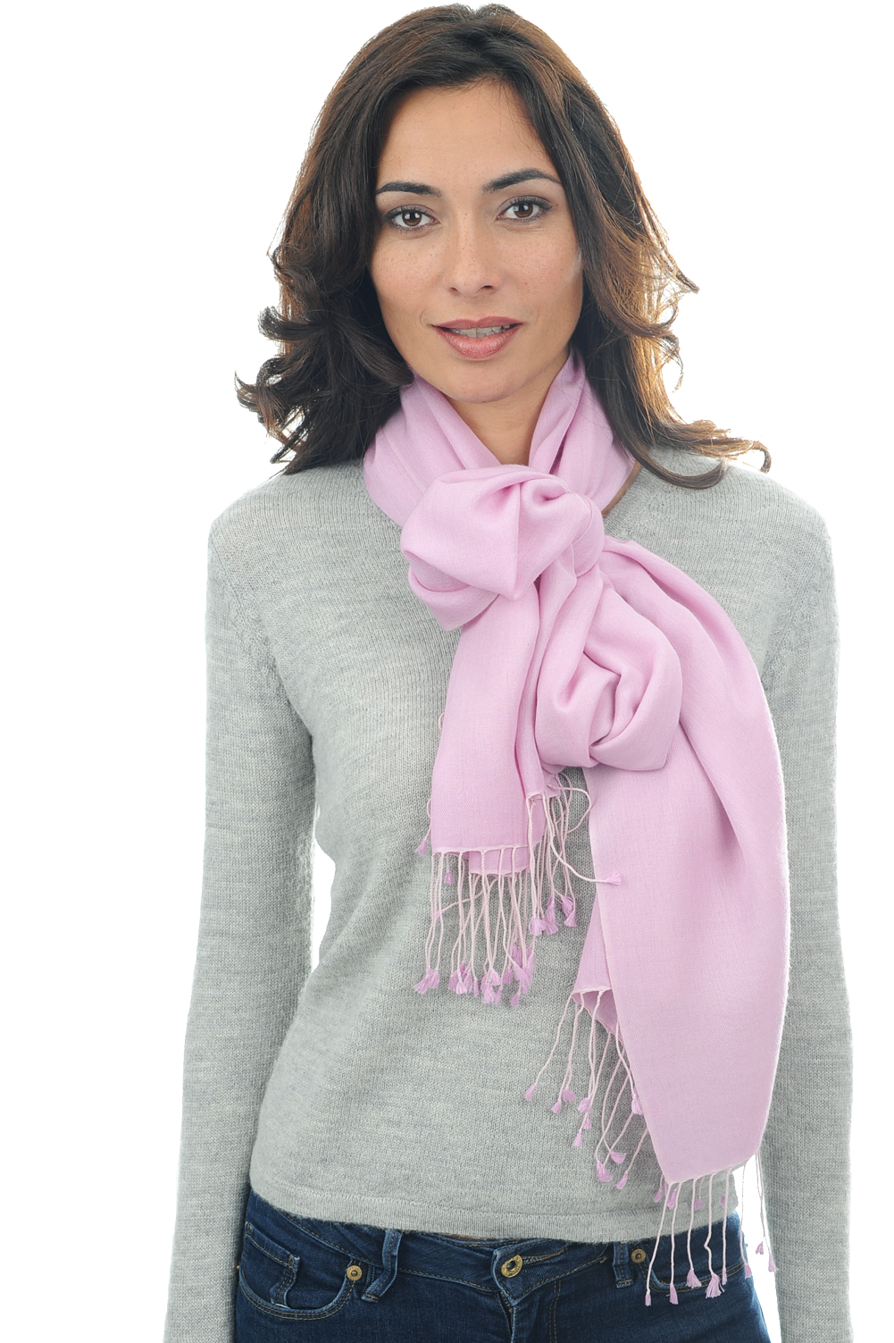 Cashmere & Silk ladies shawls platine pink lavender 201 cm x 71 cm